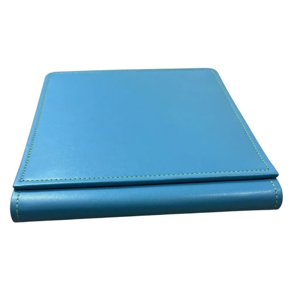 Creative Memories 9 x 9 PicFolio Album 12 Fabric Pages Blue with Green Stitching